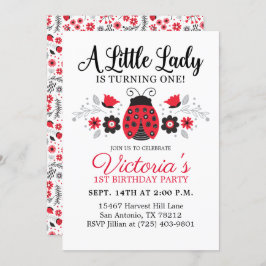 Niedlich Girl 1. Geburtstag Party Einladung