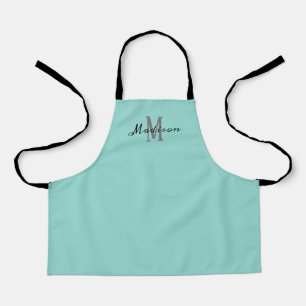 Niedlich Girl Aquamarin Script Monogram Personalis Schürze