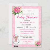 Niedlich Girl Baby Lamb Einladung (Vorderseite)