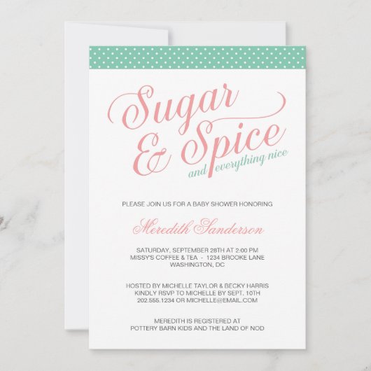 Niedlich Girl-Babydusche Einladung (Vorderseite)