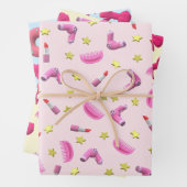 niedlich Girl Beauty Icon Muster Scatter Star Geschenkpapier Set (Beispiel)