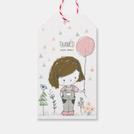 Niedlich Girl Birthday Vielen Dank für Ihre Gefall Geschenkanhänger