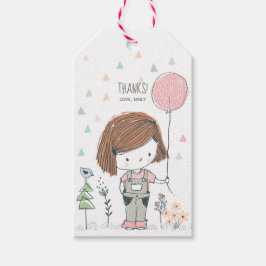 Niedlich Girl Birthday Vielen Dank für Ihre Gefall Geschenkanhänger