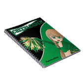 Niedlich Girl Cheerleader | DIY Name | Grünes Note Notizblock (Rechte Seite)