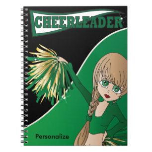 Niedlich Girl Cheerleader   DIY Name   Grünes Note Notizblock