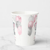 Niedlich Girl Elephant Pink Balloons Babydusche Pappbecher (Links)