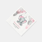 Niedlich Girl Elephant Pink Balloons Babydusche Serviette (Ecke)