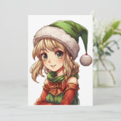 Niedlich Girl Elf Einladung (Stehend Vorderseite)