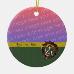 Niedlich Girl Elf Wreath Foto Keramikornament