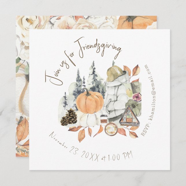 Niedlich Girl Friendsgiving Erntedank Dinner (Vorne/Hinten)