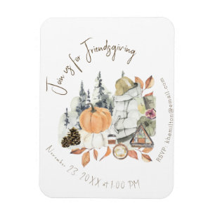 Niedlich Girl Friendsgiving Erntedank Dinner Magnet