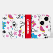 Niedlich Girl Fun Einicorn Regenbogenstars Schmett Case-Mate iPhone Hülle (Rückseite (Horizontal))
