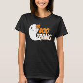 Niedlich Girl Ghost Boo Thang Black Halloween T-Shirt (Vorderseite)