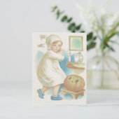 Niedlich Girl Ghost Kürbislaterne Pumpkin Postkarte (Stehend Vorderseite)