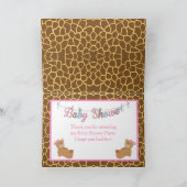 Niedlich Girl Giraffe Baby Dusche Dankeskarte (Innenseite)