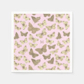 Niedlich Girl-Gold-Rosa-Schmetterlingsmuster Serviette (Vorderseite)