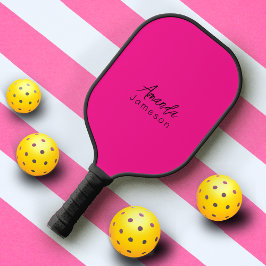 Niedlich Girl Hot Pink Mit Monogramm Frauen mit vo Pickleball Schläger