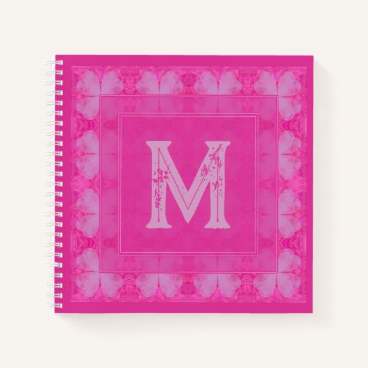 Niedlich Girl Hübsch Pink Glitzer Monogram Notizblock (Vorderseite)