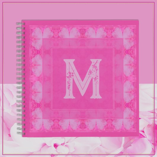 Niedlich Girl Hübsch Pink Glitzer Monogram Notizblock