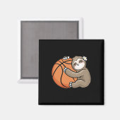 Niedlich Girl Lieben Sloth Basketball Magnet (Vorderseite/Rückseite)