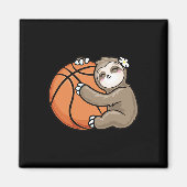 Niedlich Girl Lieben Sloth Basketball Magnet (Vorne)