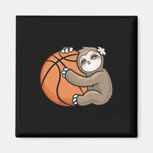 Niedlich Girl Lieben Sloth Basketball Magnet