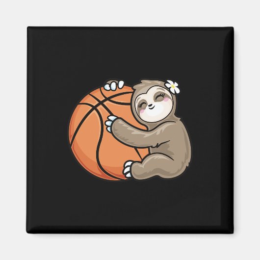 Niedlich Girl Lieben Sloth Basketball Magnet (Vorne)