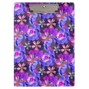 Niedlich & Girl Lila Blumenmuster Trendy Colorful Klemmbrett