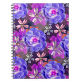 Niedlich & Girl Lila Blumenmuster Trendy Colorful Notizblock (Vorderseite)