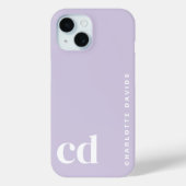 Niedlich Girl-Lila Monogramm Case-Mate iPhone Hülle (Rückseite)