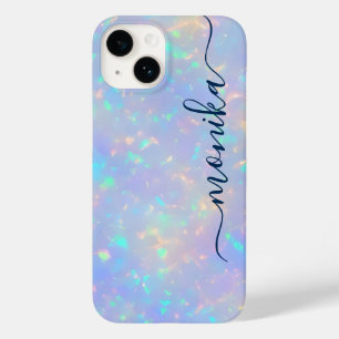 Niedlich Girl Luxury Navy Blue Holographic Monogra Case-Mate iPhone 14 Hülle