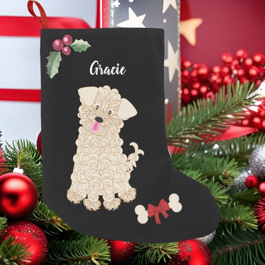 Niedlich Girl Maltipoo Dog Monogramm Kleiner Weihnachtsstrumpf