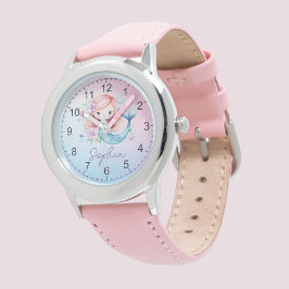 Niedlich Girl Mermaid Personalisiert Watch Armbanduhr
