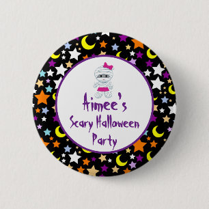 Niedlich Girl Mummy Halloween-Party Button