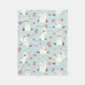 Niedlich Girl Ostersonne Moderne Rosa Blüte Fleecedecke (Vorderseite)