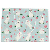 Niedlich Girl Ostersonne Moderne Rosa Blüte Große Geschenktüte (Rückseite)