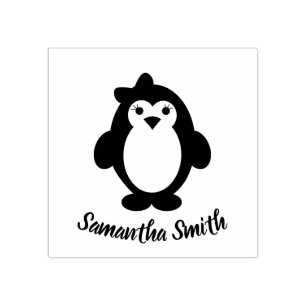 Niedlich Girl Penguin Gummistempel