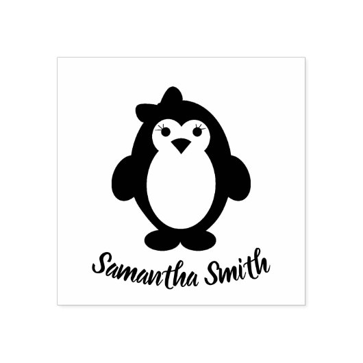 Niedlich Girl Penguin Gummistempel (Prägung)