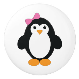 Niedlich Girl Penguin Keramikknauf