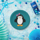 Niedlich Girl Penguin Pappteller (Party)