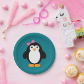 Niedlich Girl Penguin Pappteller (Party)