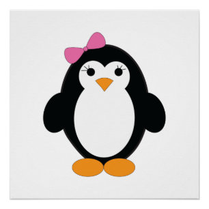 Niedlich Girl Penguin Poster