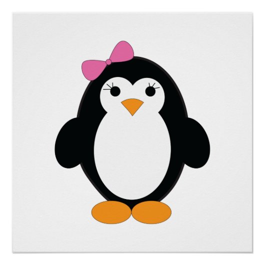 Niedlich Girl Penguin Poster (Vorderseite)