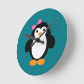 Niedlich Girl Penguin Runde Wanduhr (Winkel)
