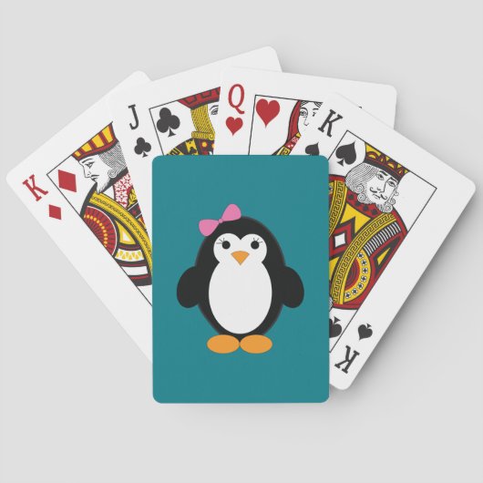 Niedlich Girl Penguin Spielkarten (Rückseite)