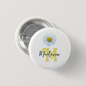 Niedlich Girl-personalisiert Monogramm Button (Vorne & Hinten)