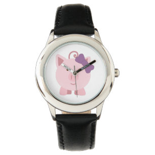 Niedlich Girl Pig Armbanduhr