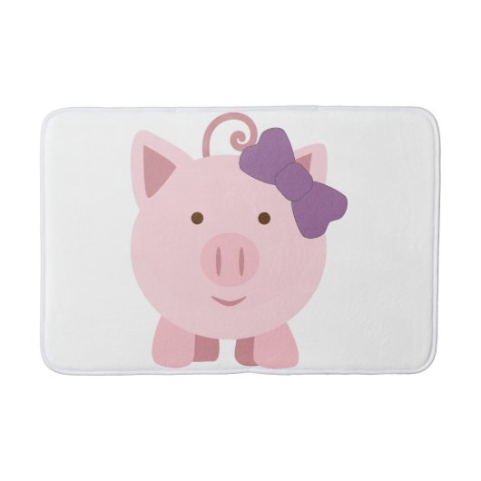 Niedlich Girl Pig Badematte (Vorderseite)