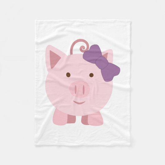 Niedlich Girl Pig Fleecedecke (Vorderseite)