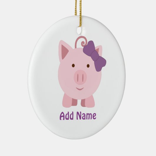Niedlich Girl Pig Keramikornament (Rechts)